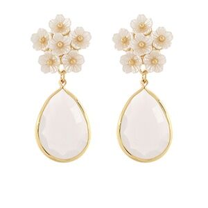 Cluster Flower Teardrop Earrings